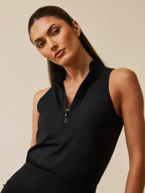 Sleeveless Vesta Mock Neck Top (Shepherd)