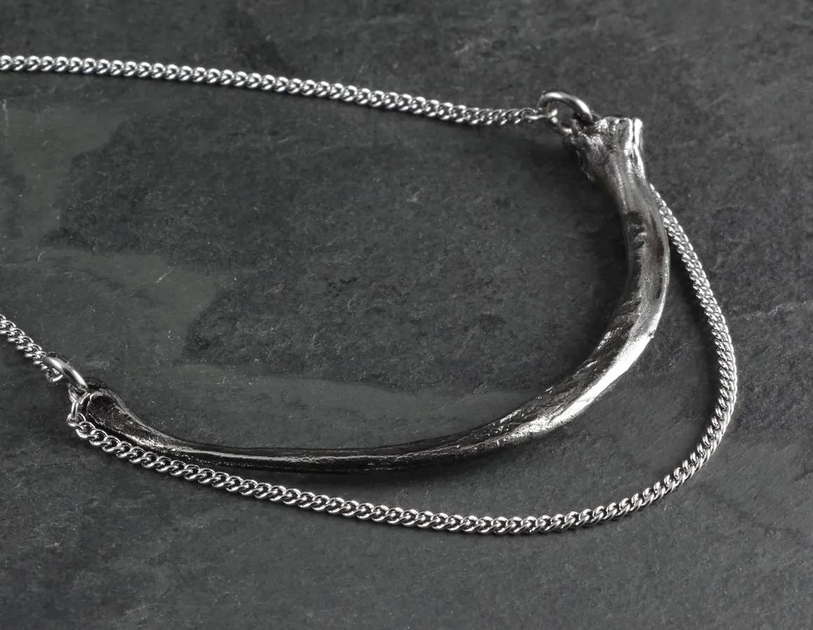 Snake Rib Necklace - Silver