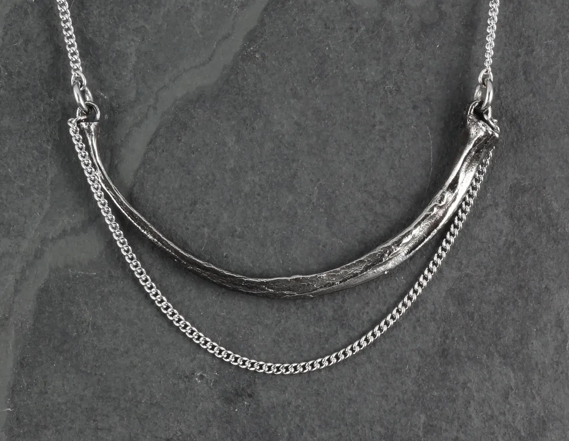 Snake Rib Necklace - Silver