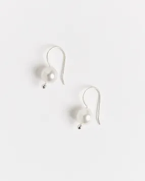 South Sea Mermaid Earrings in White Pearl