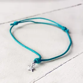 star wish bracelet // sterling silver and waxed cord in your choice of colours