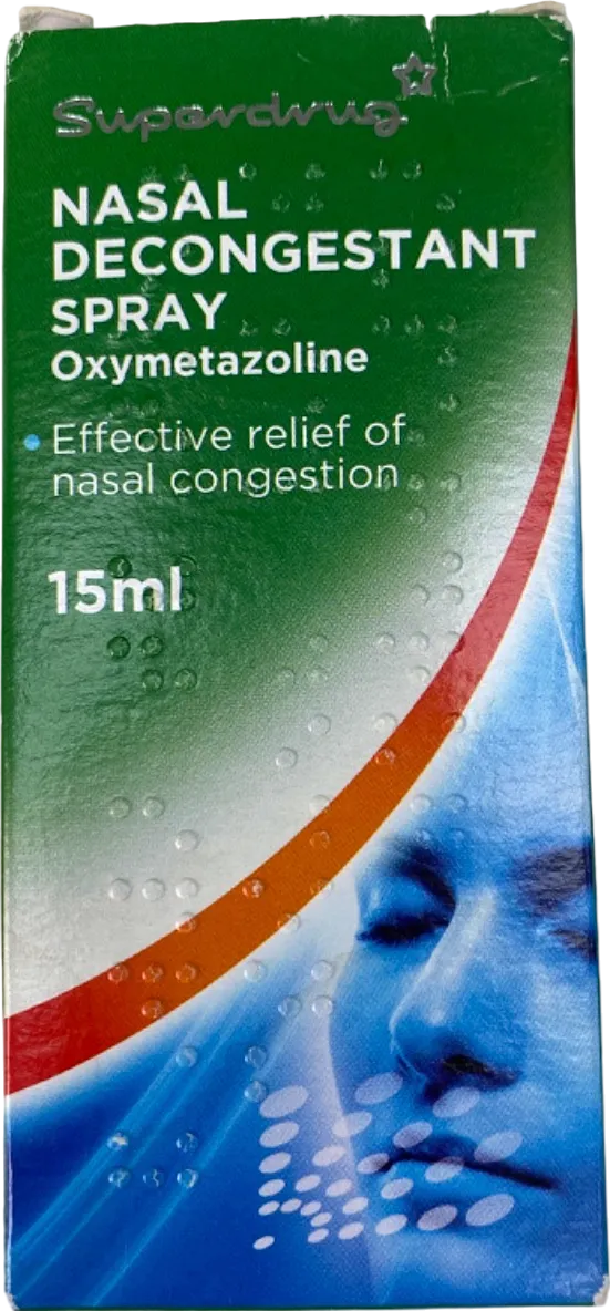 Superdrug Nasal Decongestant Spray Oxymetazoline 15ml No Shade No Size