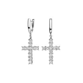 Tennis Cross Earrings - Pair