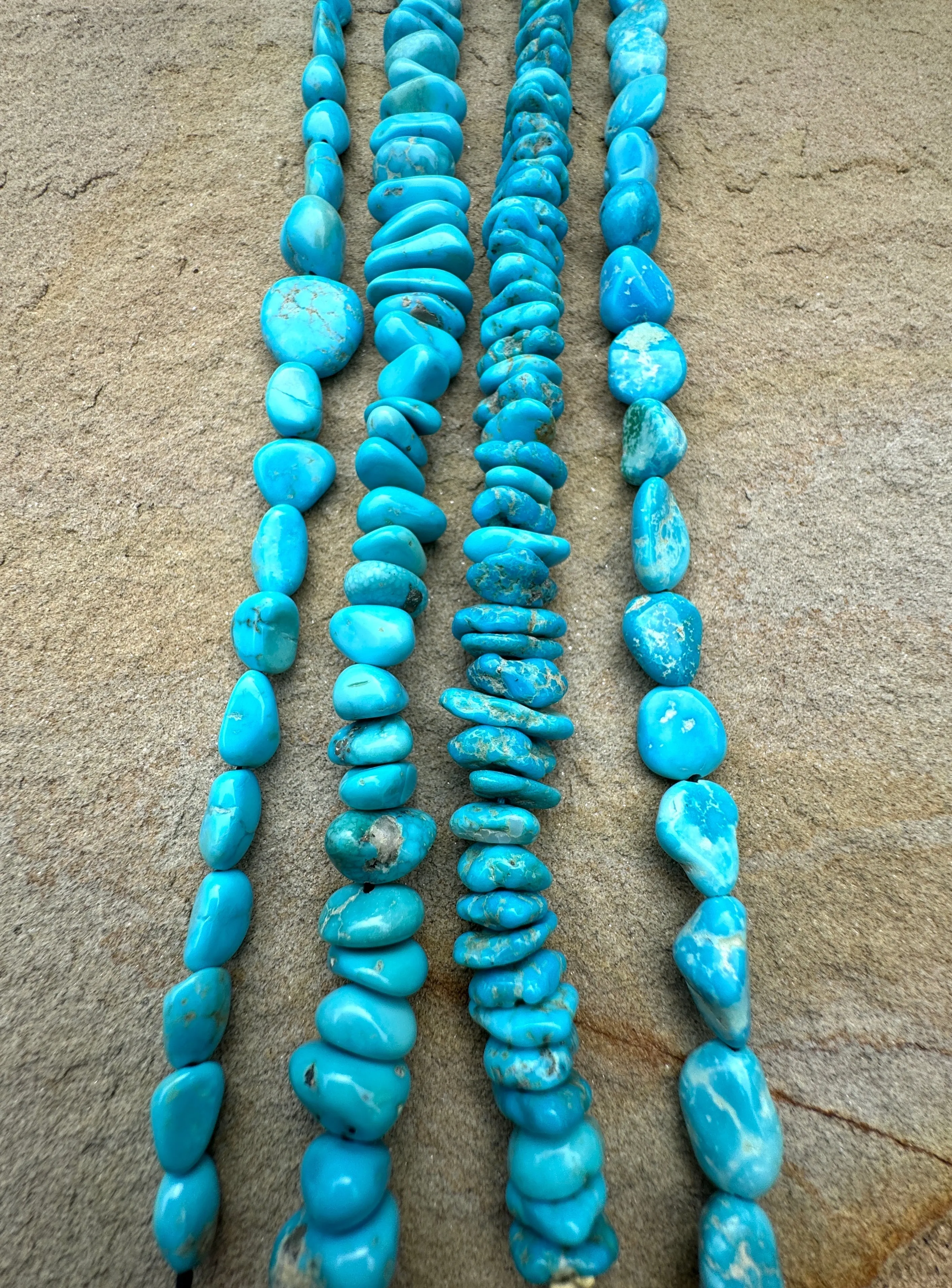 Turquoise Mountain Turquoise (Arizona) various Nugget Bead Strands, One 8 inch strand