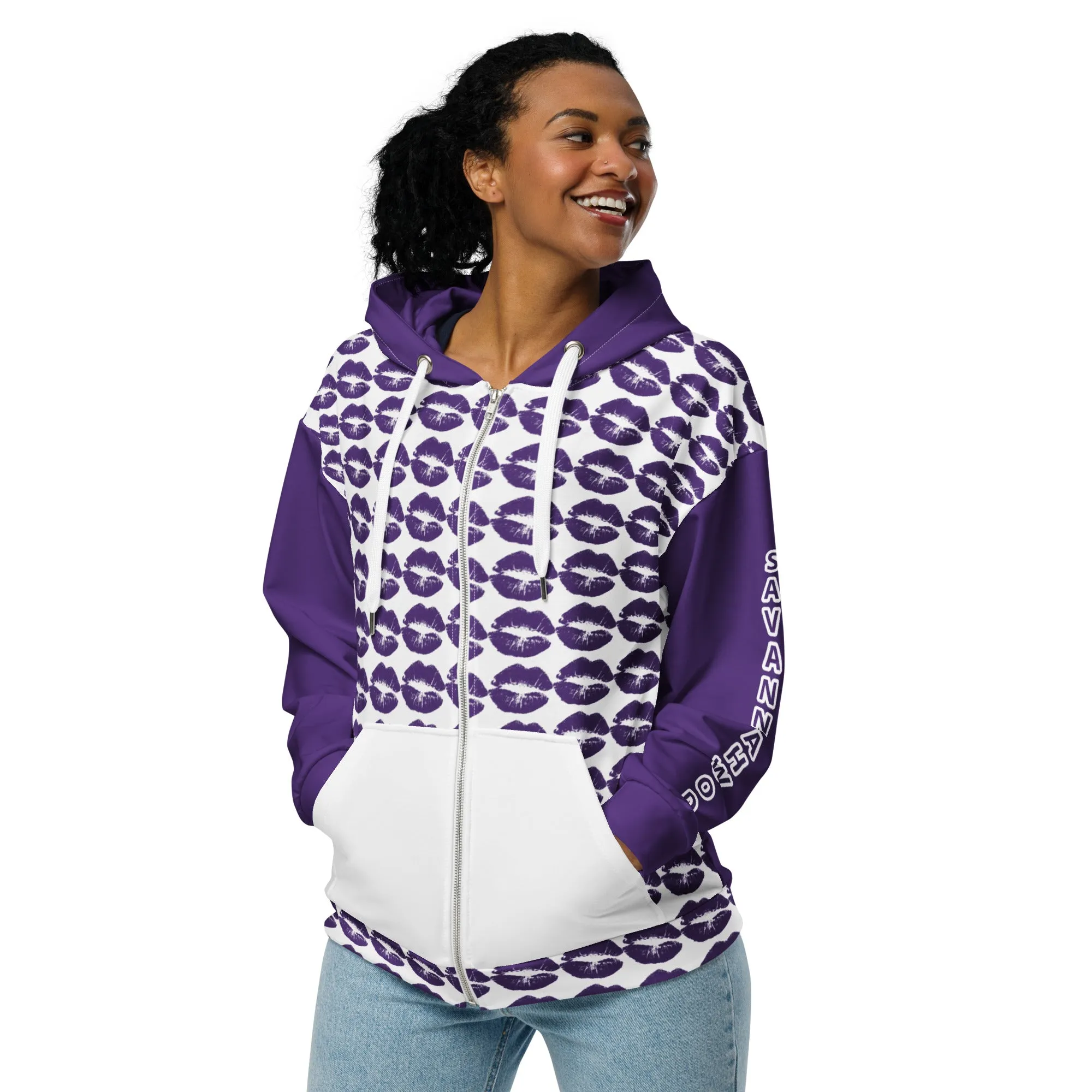 Unisex zip hoodie Purple Kisses