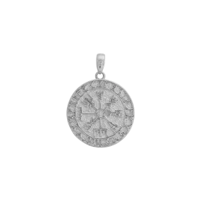 Vegvisir Pendant - White Gold